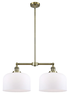 Franklin Restoration Two Light Island Pendant in Antique Brass (405|209ABG71L)