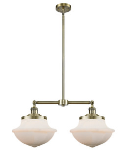 Franklin Restoration Two Light Island Pendant in Antique Brass (405|209ABG541)