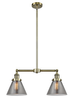 Franklin Restoration Two Light Island Pendant in Antique Brass (405|209ABG43)