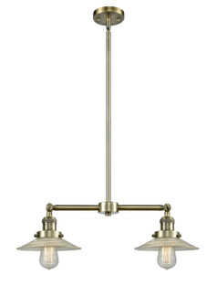 Franklin Restoration Two Light Island Pendant in Antique Brass (405|209ABG2)