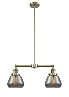 Franklin Restoration Two Light Island Pendant in Antique Brass (405|209ABG173)