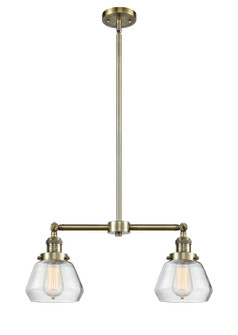 Franklin Restoration Two Light Island Pendant in Antique Brass (405|209ABG172)