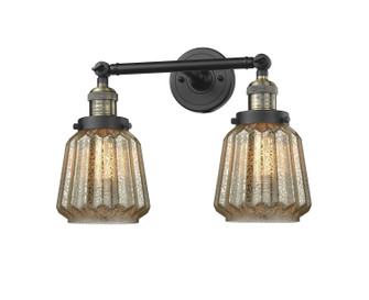 Franklin Restoration Two Light Bath Vanity in Black Antique Brass (405|208BABG146)