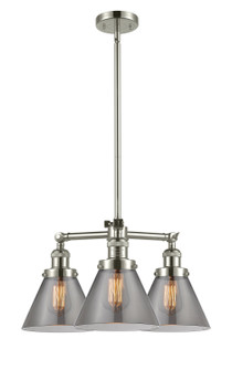 Franklin Restoration Three Light Chandelier in Polished Nickel (405|207PNG43)