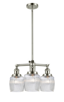 Franklin Restoration Three Light Chandelier in Polished Nickel (405|207PNG302)