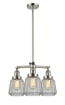 Franklin Restoration Three Light Chandelier in Polished Nickel (405|207PNG142)