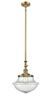 Franklin Restoration One Light Mini Pendant in Brushed Brass (405|206BBG544)