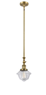 Franklin Restoration One Light Mini Pendant in Brushed Brass (405|206BBG532)