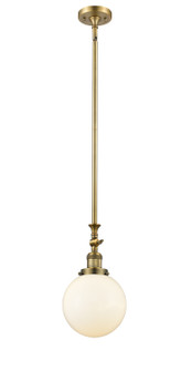 Franklin Restoration One Light Mini Pendant in Brushed Brass (405|206BBG2018)