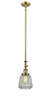 Franklin Restoration One Light Mini Pendant in Brushed Brass (405|206BBG142)