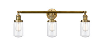Franklin Restoration Three Light Bath Vanity in Brushed Brass (405|205BBG312)