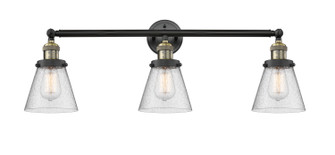 Franklin Restoration Three Light Bath Vanity in Black Antique Brass (405|205BABG64)