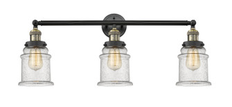 Franklin Restoration Three Light Bath Vanity in Black Antique Brass (405|205BABG184)