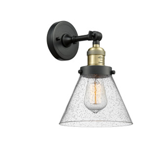 Franklin Restoration One Light Wall Sconce in Black Antique Brass (405|203BABG44)
