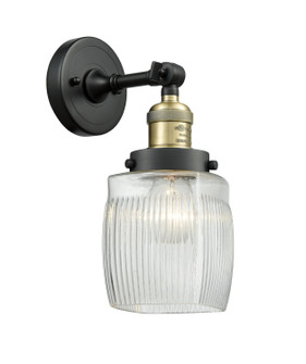 Franklin Restoration One Light Wall Sconce in Black Antique Brass (405|203BABG302)