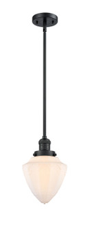 Franklin Restoration One Light Mini Pendant in Matte Black (405|201SBKG6617)