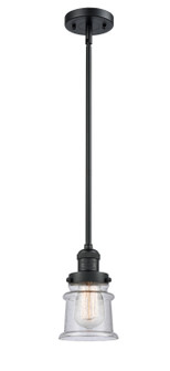 Franklin Restoration One Light Mini Pendant in Matte Black (405|201SBKG184S)