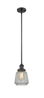 Franklin Restoration One Light Mini Pendant in Matte Black (405|201SBKG142)