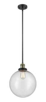 Franklin Restoration One Light Mini Pendant in Black Antique Brass (405|201SBABG20412)