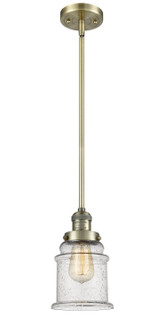 Franklin Restoration One Light Mini Pendant in Antique Brass (405|201SABG184)
