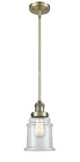 Franklin Restoration One Light Mini Pendant in Antique Brass (405|201SABG182)