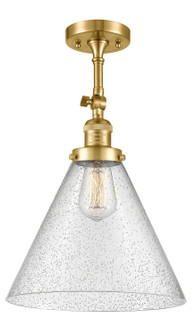 Franklin Restoration One Light Semi-Flush Mount in Satin Gold (405|201FSGG44L)