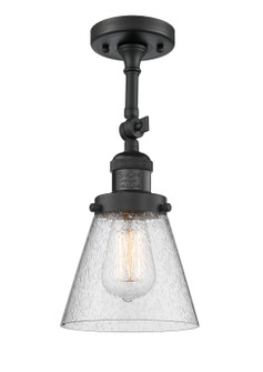 Franklin Restoration One Light Semi-Flush Mount in Matte Black (405|201FBKG64)