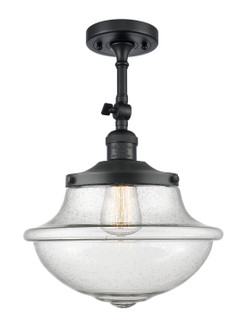 Franklin Restoration One Light Semi-Flush Mount in Matte Black (405|201FBKG544)