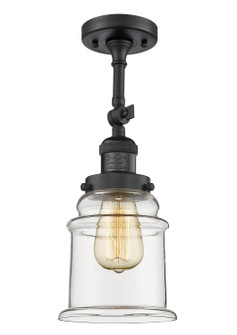 Franklin Restoration One Light Semi-Flush Mount in Matte Black (405|201FBKG182)