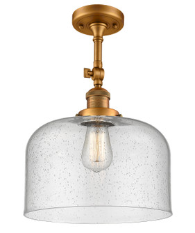 Franklin Restoration One Light Semi-Flush Mount in Brushed Brass (405|201FBBG74L)