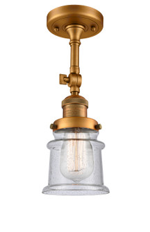Franklin Restoration One Light Semi-Flush Mount in Brushed Brass (405|201FBBG184S)