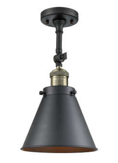 Franklin Restoration One Light Semi-Flush Mount in Black Antique Brass (405|201FBABM13BK)