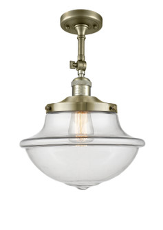 Franklin Restoration One Light Semi-Flush Mount in Antique Brass (405|201FABG542)