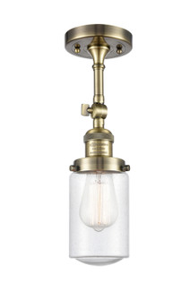 Franklin Restoration One Light Semi-Flush Mount in Antique Brass (405|201FABG314)