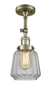 Franklin Restoration One Light Semi-Flush Mount in Antique Brass (405|201FABG142)