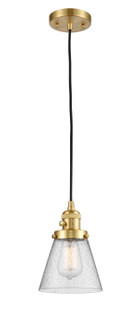 Franklin Restoration One Light Mini Pendant in Satin Gold (405|201CSWSGG64)
