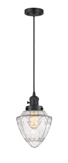 Franklin Restoration One Light Mini Pendant in Matte Black (405|201CSWBKG6647)