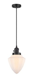 Franklin Restoration One Light Mini Pendant in Matte Black (405|201CSWBKG6617)