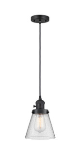 Franklin Restoration One Light Mini Pendant in Matte Black (405|201CSWBKG64)