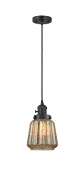 Franklin Restoration One Light Mini Pendant in Matte Black (405|201CSWBKG146)