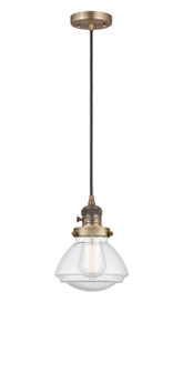 Franklin Restoration One Light Mini Pendant in Brushed Brass (405|201CSWBBG324)