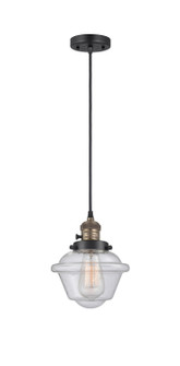 Franklin Restoration One Light Mini Pendant in Black Antique Brass (405|201CSWBABG534)