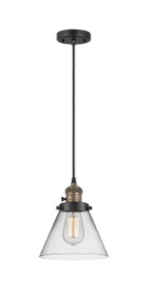 Franklin Restoration One Light Mini Pendant in Black Antique Brass (405|201CSWBABG42)