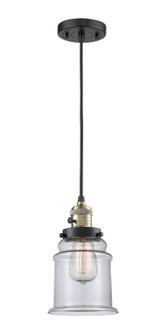 Franklin Restoration One Light Mini Pendant in Black Antique Brass (405|201CSWBABG182)