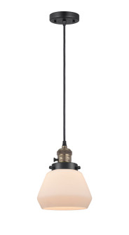 Franklin Restoration One Light Mini Pendant in Black Antique Brass (405|201CSWBABG171)