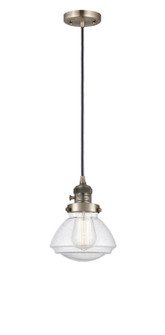 Franklin Restoration One Light Mini Pendant in Antique Brass (405|201CSWABG324)
