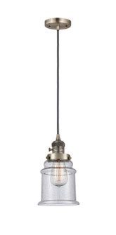 Franklin Restoration One Light Mini Pendant in Antique Brass (405|201CSWABG184)