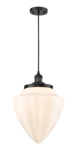 Franklin Restoration One Light Mini Pendant in Matte Black (405|201CBKG66112)