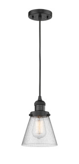 Franklin Restoration One Light Mini Pendant in Matte Black (405|201CBKG64)