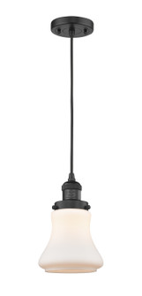 Franklin Restoration One Light Mini Pendant in Matte Black (405|201CBKG191)